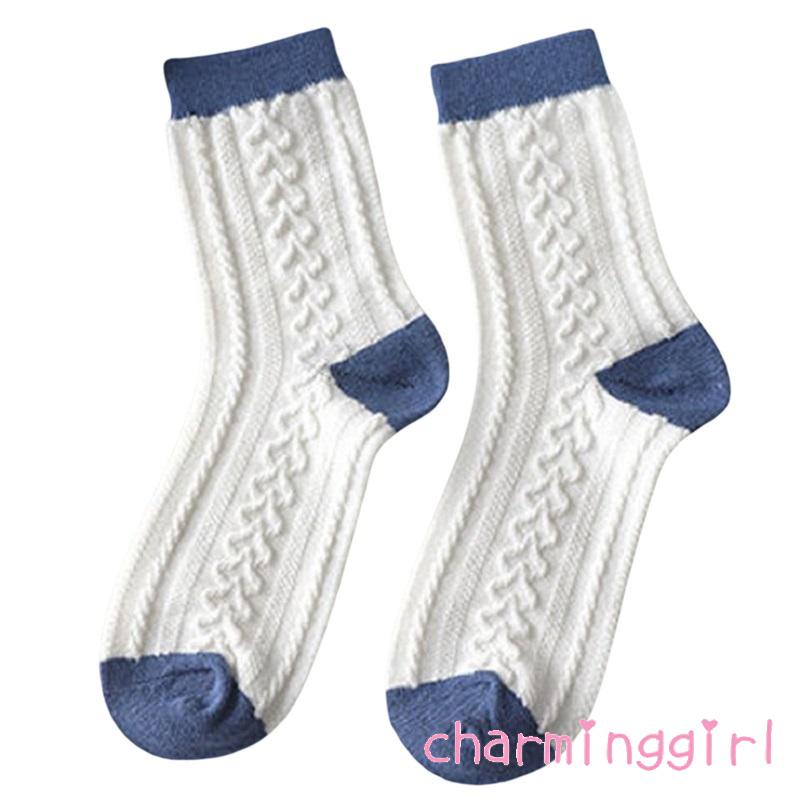 Vớ dệt kim thoáng khí chống trượt in họa tiết hoạt hình dễ thương cao cấp cho nữ