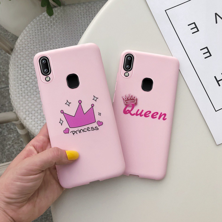 Vivo V9 V11 Pro Y19 Y17 Y15 Y12 Y11 2019 Y91 Y91C Y81 Y95 Y81i Y91i Pink Lover Heart Queen Princess Case Soft TPU Cover