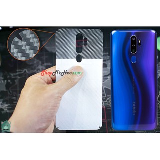 Bộ 3 Skin Dán Mặt Sau Lưng Vân 3D Carbon OPPO A5 2020 - A9 2020