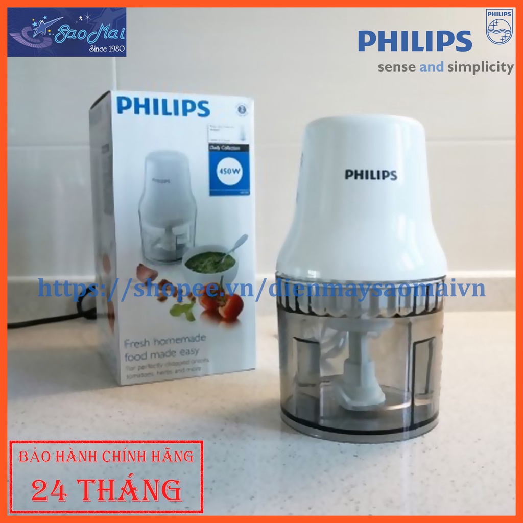 Máy xay thịt, thực phẩm gia đình Philips HR1393 White