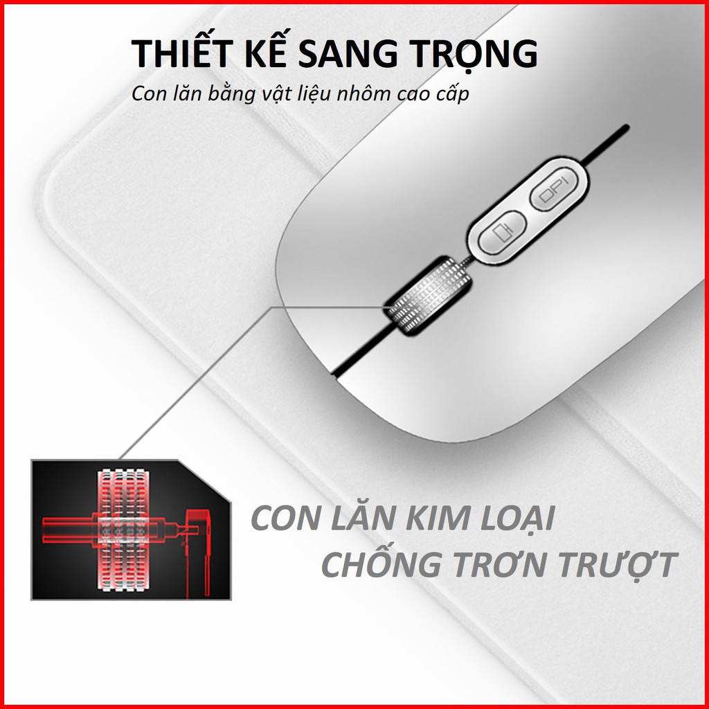 Chuột Bluetooth M103 CAO CẤP Có nút điều chỉnh DPI,Độ nhạy cực cao,sạc nhanh sử dụng lâu BH 6 THÁNG