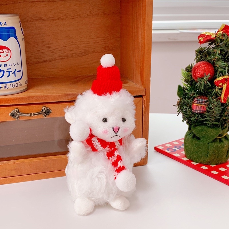 Móc khóa hình chú cừu nhồi bông dễ thương phong cách Hàn Quốc