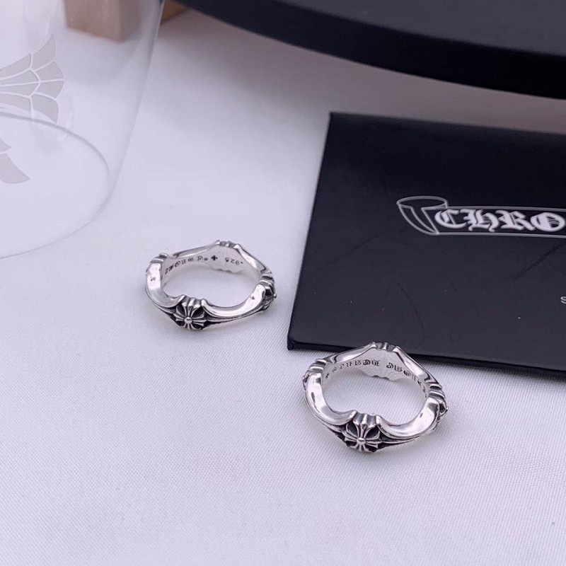 Nhẫn Chrome Heart Small Floral bạc khối 925 fullbox cao cấp.