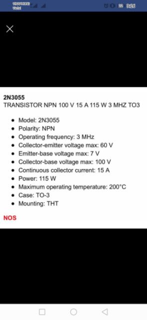 Sò công suất Transistor Ei 2N3055