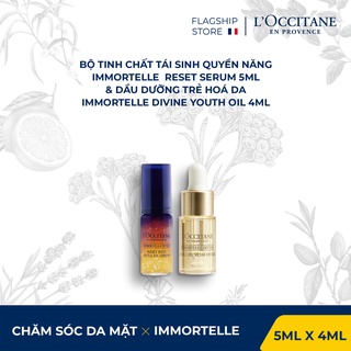 Bộ sản phẩm tinh chất tái sinh quyền năng Reset serum 5ml & dầu dưỡng trẻ hoá da Divine Youth Oil 4ml L'Occitane