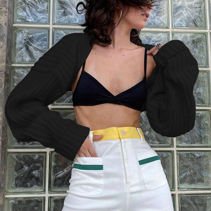 Áo Khoác Cardigan Dệt Kim Tay Cánh Dơi Màu Trơn Đơn Giản Thời Trang Thu Đông Cho Nữ