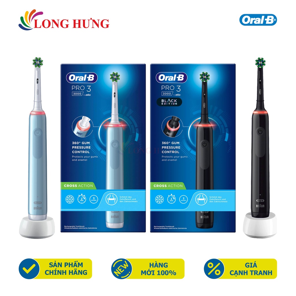 Bàn chải điện Oral-B Pro 3 3000 CrossAction - Hàng nhập khẩu