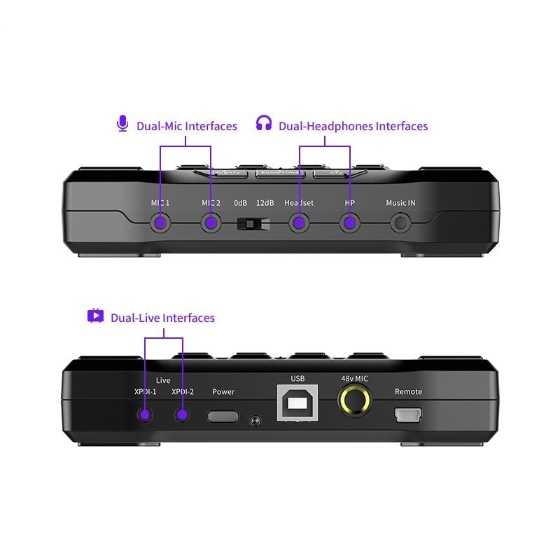 Sound Card Bluetooth, 48V Hát Karaoke Online, Livestream, Podcast Và Phòng Thu XOX BD2 - Hàng Chính Hãng