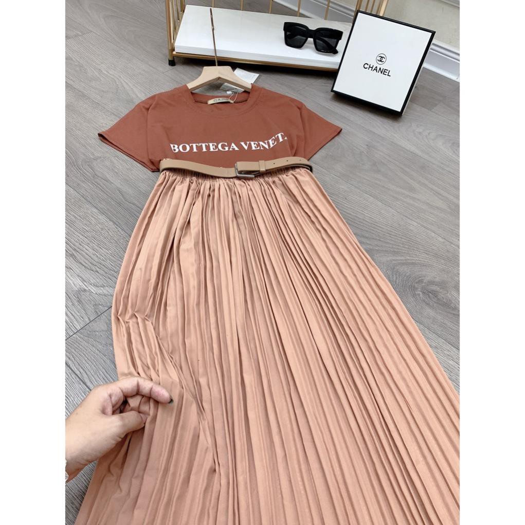 Set đồ nữ cá tính, set váy dài áo thun đi chơi sang chảnh mùa hè đẹp 8A00046 THVVN | BigBuy360 - bigbuy360.vn