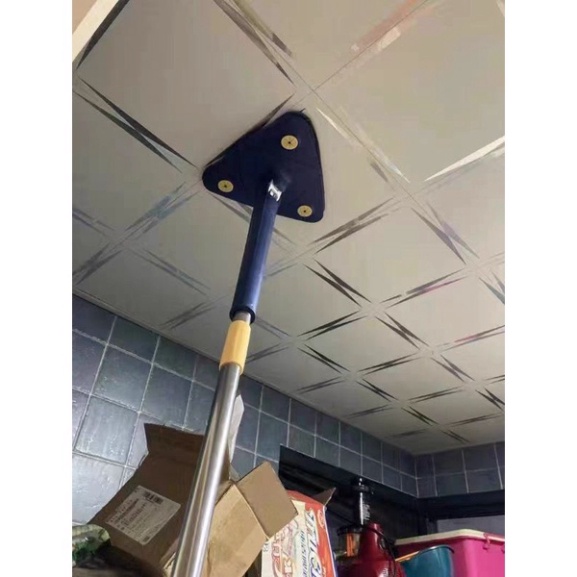 Cây lau nhà tam giác Cây lau kính lau trần xoay 360 độ đa năng tiện dụng tự vắt (Loại 1)
