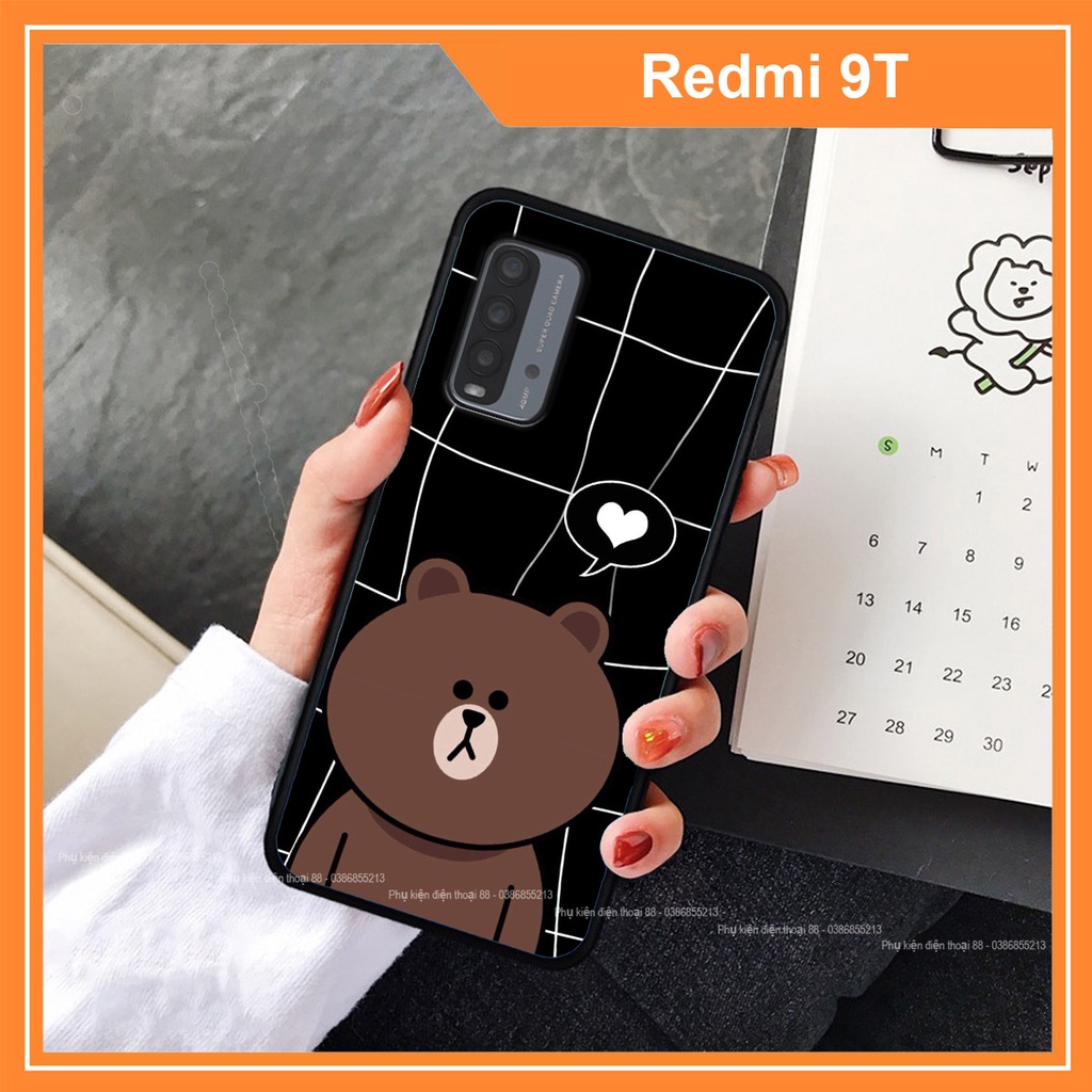 Ốp lưng Xiaomi Redmi 9T in hình 3D dễ thương gấu bear đáng yêu - RẺ - BỀN - ĐẸP