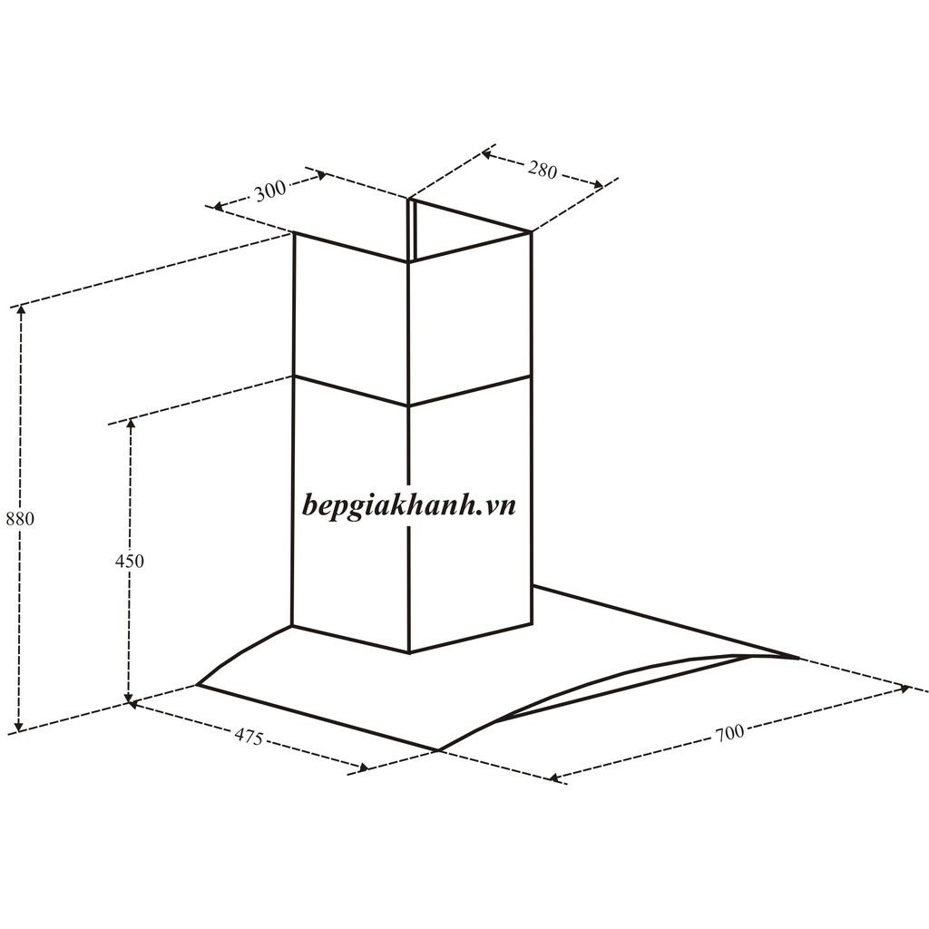 Máy hút mùi kính cong 70cm Kaff KF GB706, máy hút mùi, máy hút khói, máy hút khói khử mùi, máy hút mùi bếp