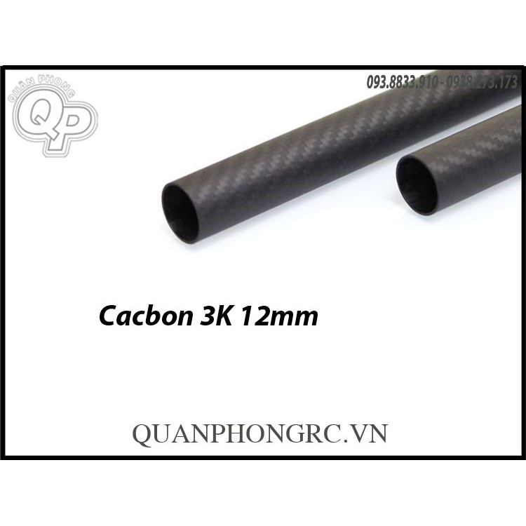 Ống carbon 3K rỗng 12mm ( 1 mét)