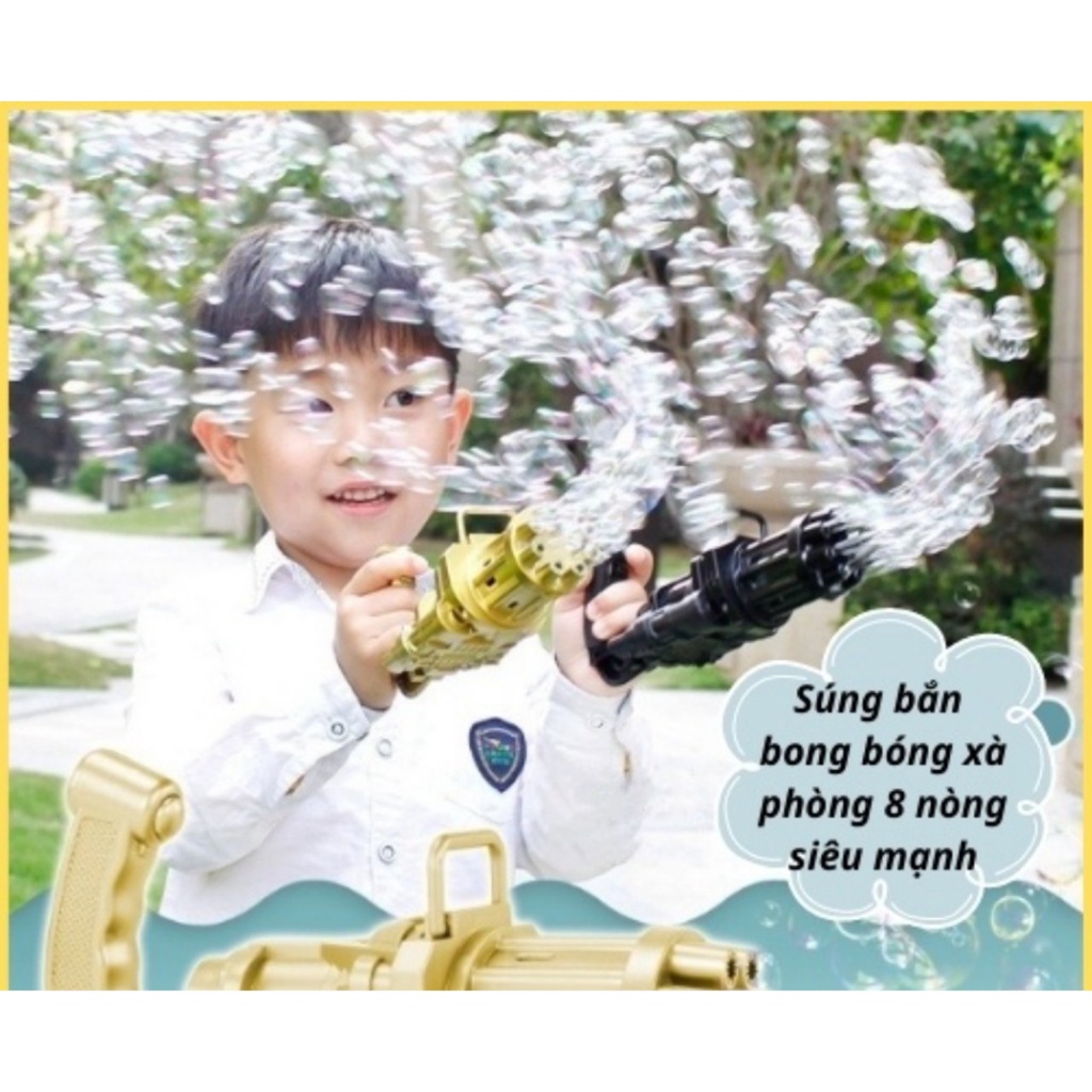 Đồ chơi vui nhộn súngbắn bong bóng xà phòng cho bé trai và bé gái. Trò chơi vận động cho trẻ em