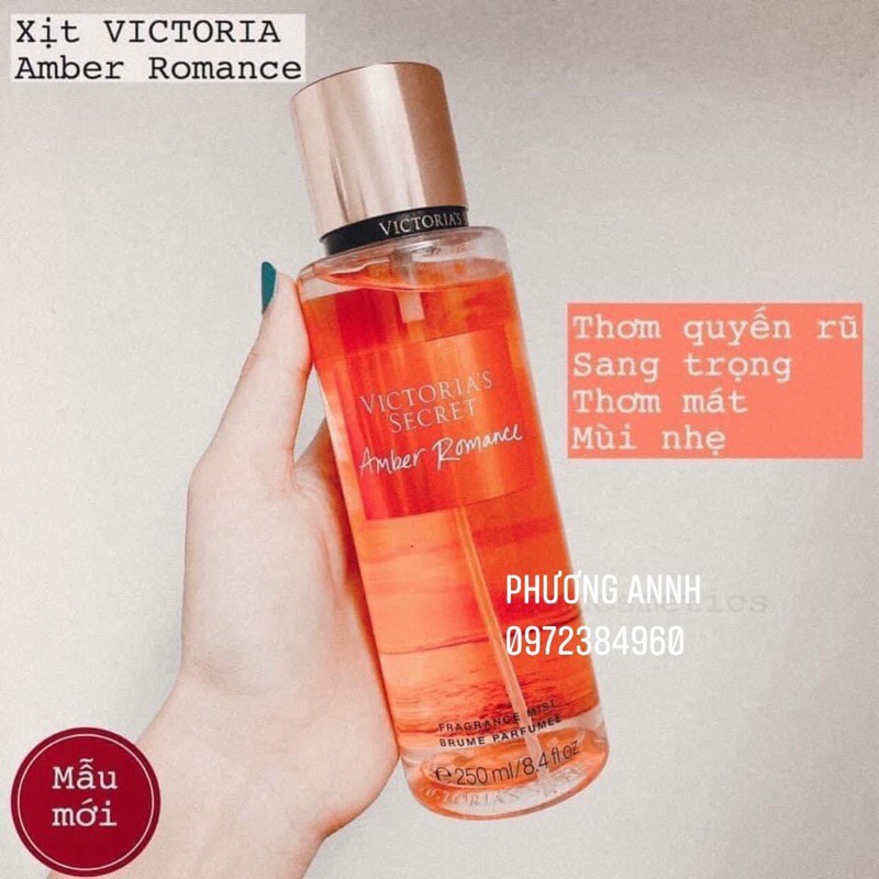 Body Mist Victoria's Secret AMBER ROMANCE AUTHENTIC | Thế Giới Skin Care