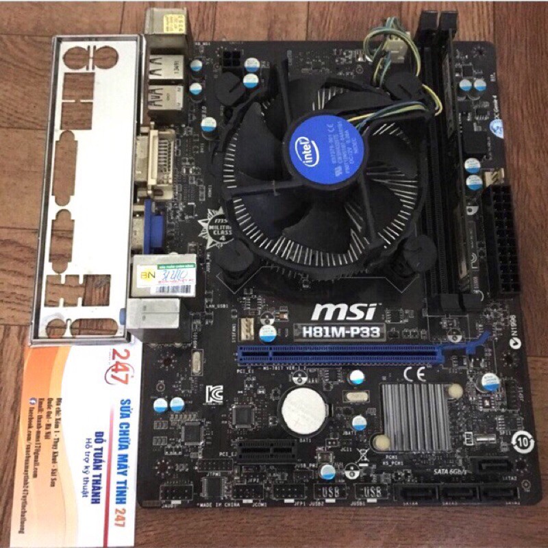 [COMBO] Main MSI H81 + Chip I3 4150 + Ram 4GB 8GB Tặng Fan CPU Zin