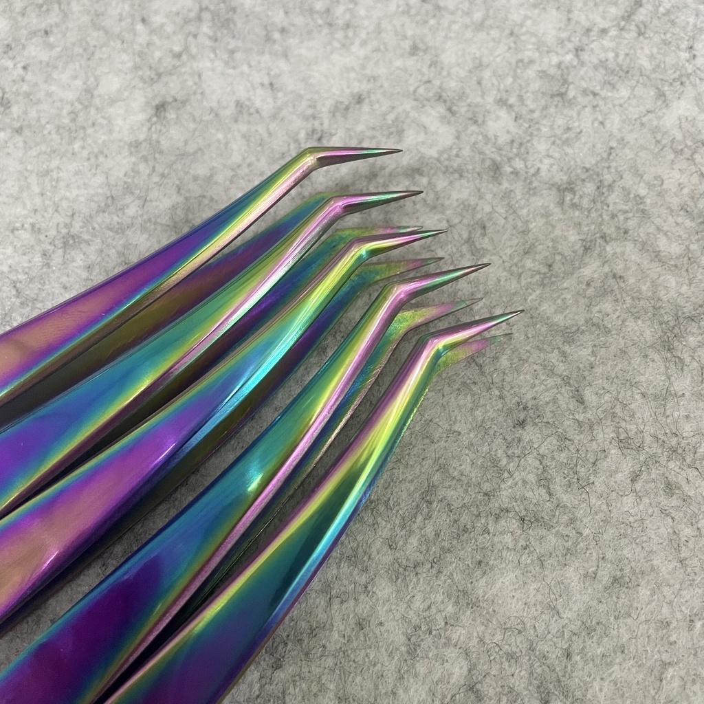 Nhíp nối mi classic +tách heo 7 màu_dụng cụ nối mi - thúy hà