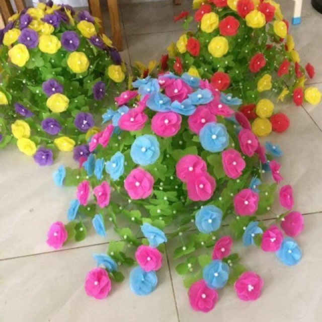 Hoa giấy lụa cánh tròn