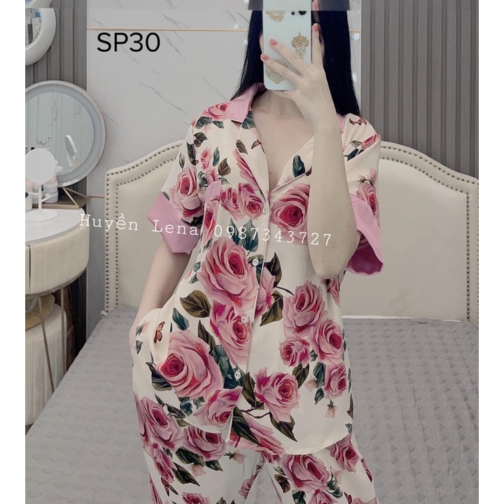 Bộ ngủ Pijama TNQD hoạ tiết hoa | BigBuy360 - bigbuy360.vn