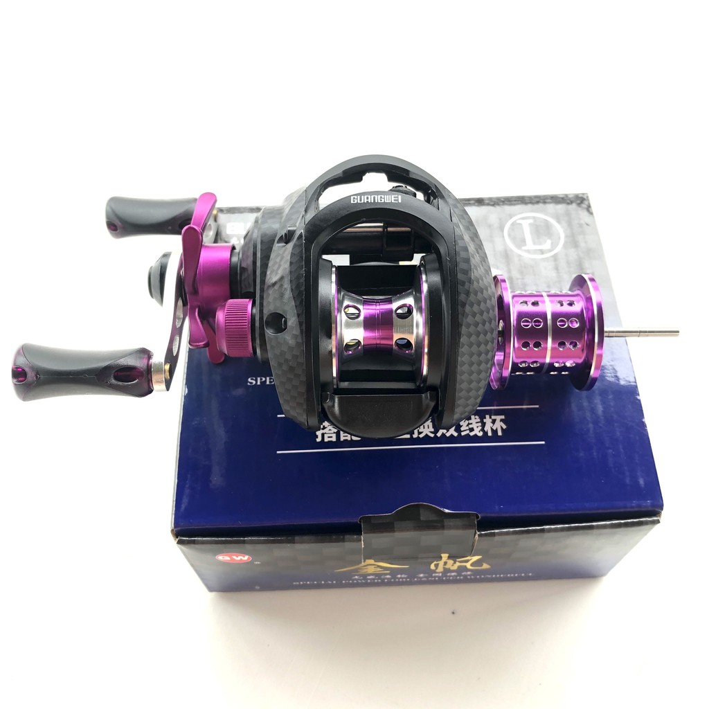 Máy câu ngang GW tay trái , tặng 1 lô phụ , chính hãng Tím hàng chuẩn y hìnhg