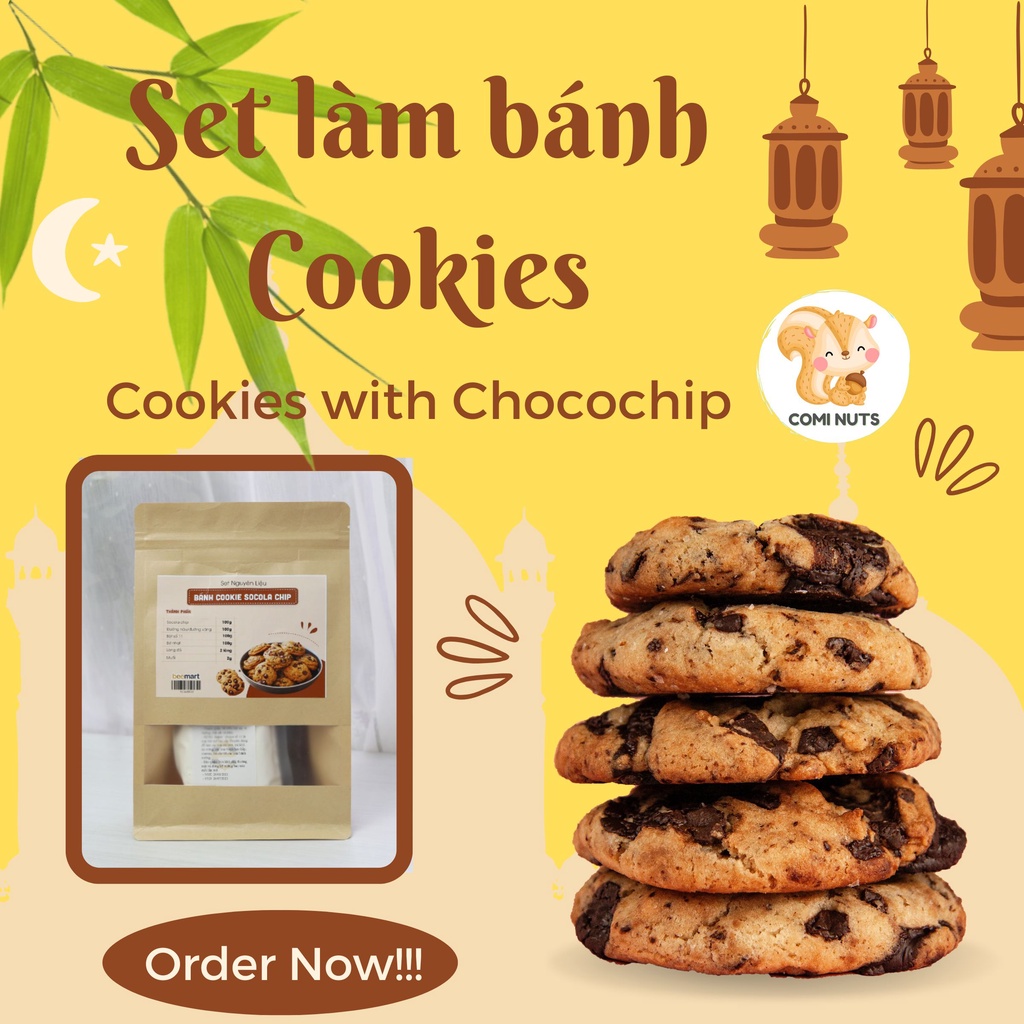 Set Bánh Cookie Socola Chip Tự Làm ( Set 24 Chiếc) Tặng Kèm Công Thức COMI