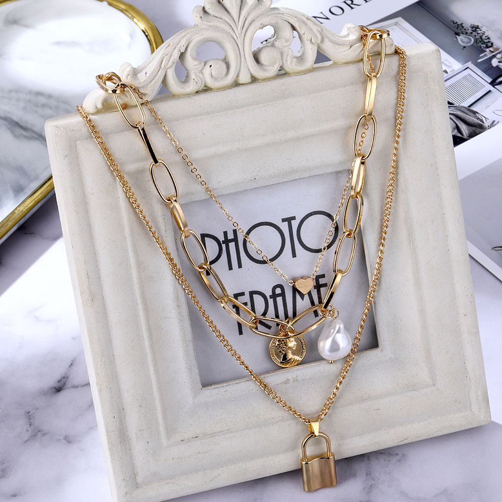 Vòng Cổ Mặt Ổ Khóa Và Chìa Khóa Thời Trang Cá Tính