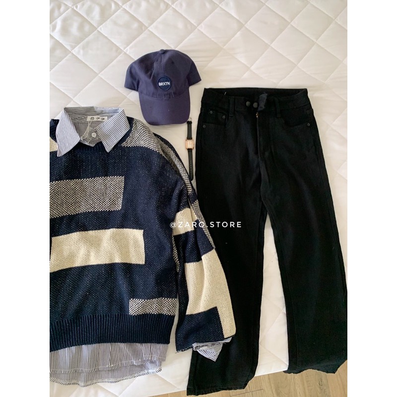 set áo len + sơ mi + quần