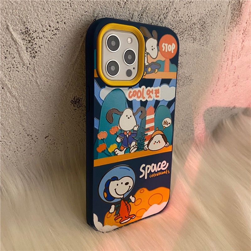 Ốp điện thoại silicon dày chống sốc hình Snoopy 3 trong 1 cho iPhone 12 11 XR X XS Max 78plus