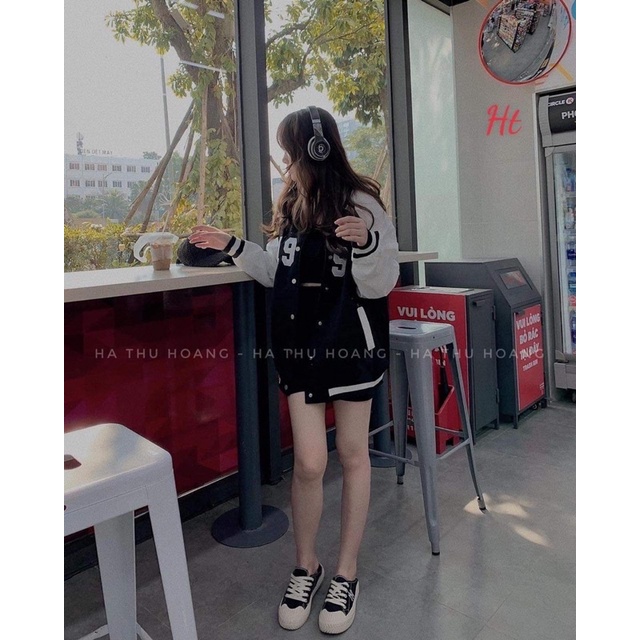Áo khoác bomber phối tay 1990 HT12