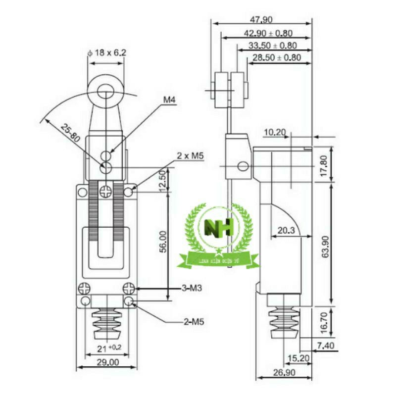 Công Tắc Hành Trình Moujen ME-8104/ 8107/ 8108/ 9101 250VAC-5A
