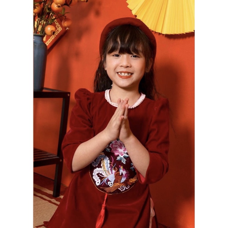 Áo dài bé gái thương hiệu Cát Linh size từ 10-35kg