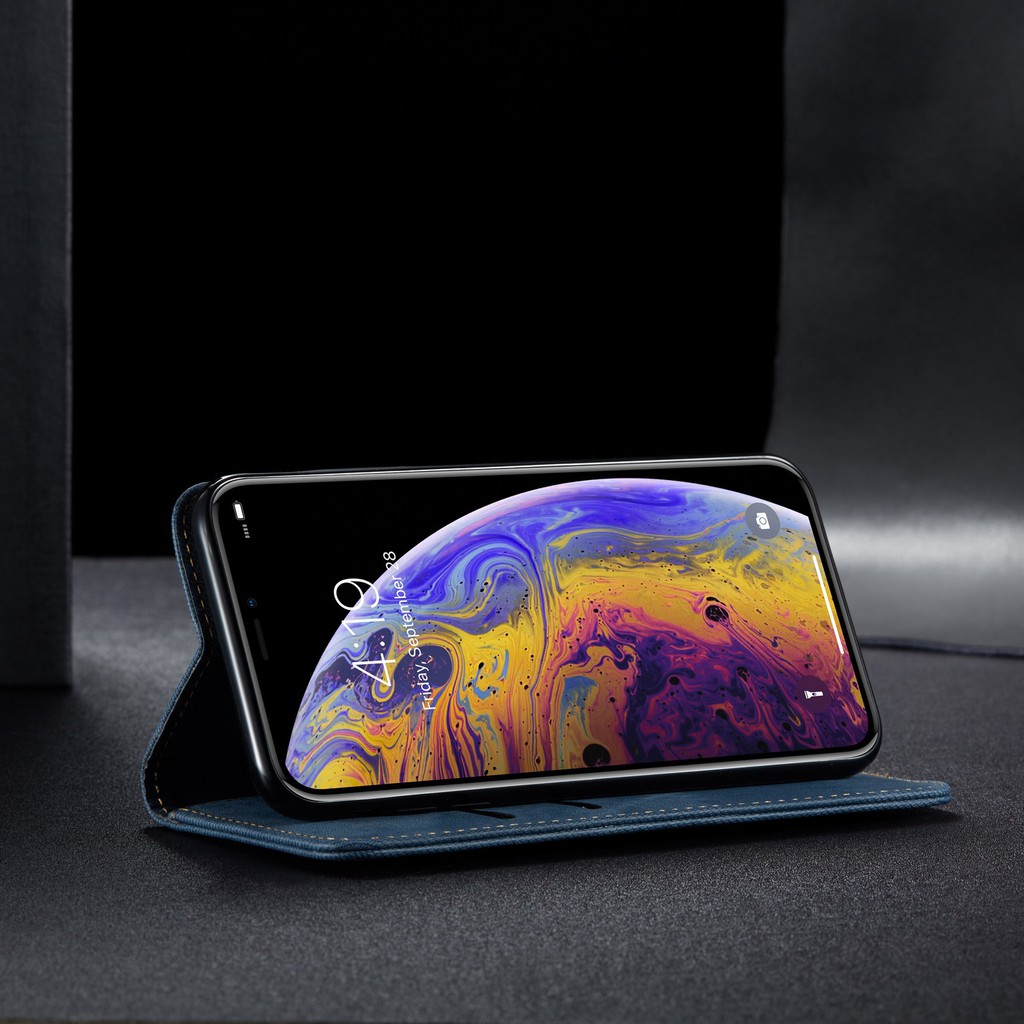 Bao da điện thoại dạng jean kiểu ví gập đựng thẻ cho iPhone XS max XR iP 6S+ 8 Plus XS 6P iP7+ Plus XS | BigBuy360 - bigbuy360.vn