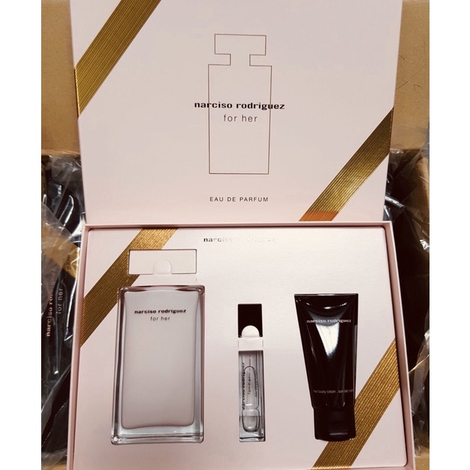 Set nước hoa Narciso Rodriguez for her EDP 100ml + 10ml + lotion 50ml