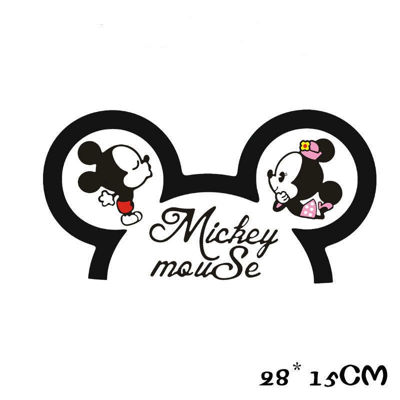 1 Miếng Dán Trang Trí Ô Tô Hình Chuột Mickey Minnie Đáng Yêu
