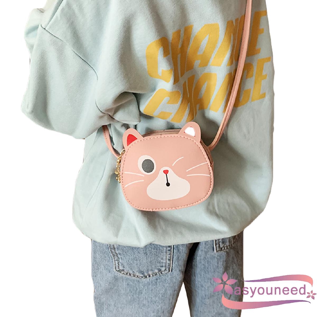 Túi Đeo Chéo Hình Mèo Hoạt Hình Dễ Thương Cho Nữ