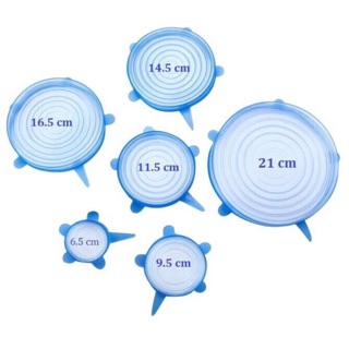 Bộ 6 nắp silicon đậy thức ăn