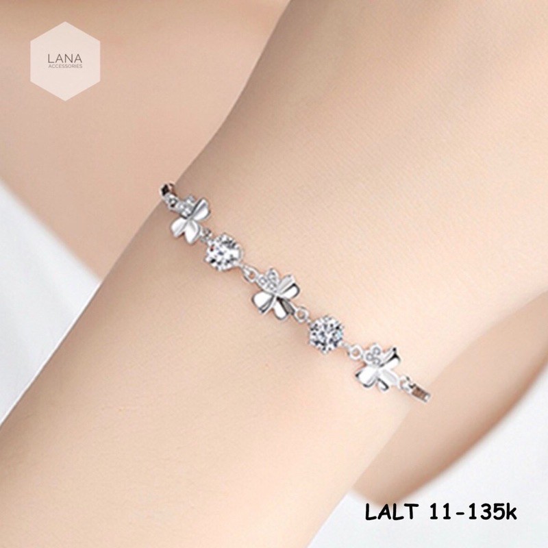 Lắc tay bạc nữ cỏ 4 lá may mắn/phụ kiện trang sức/vòng bạc/phụ kiện thời trang/vòng tay/thời trang nữ/bạc ta/vòng tay | BigBuy360 - bigbuy360.vn