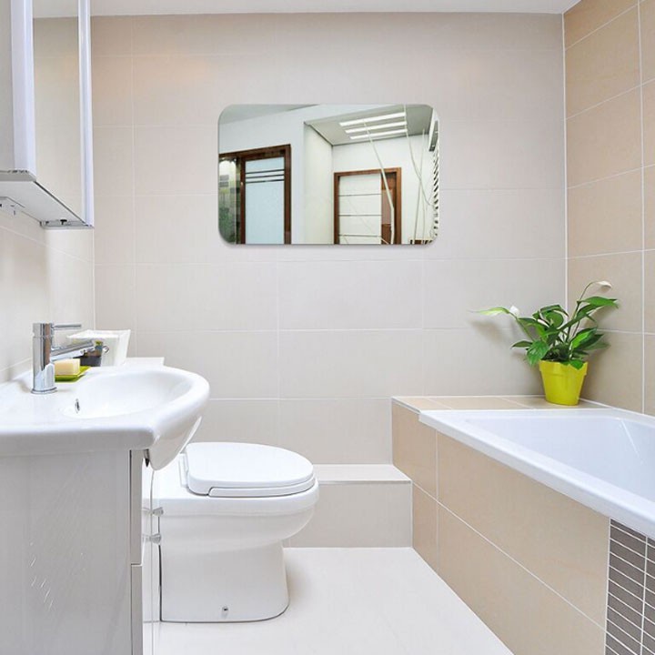 Gương dán tường,gương nhà tắm phòng khách 3D siêu rõ nét kích thước 42 x 27cm