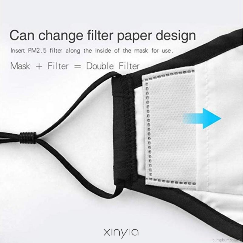 (Hàng Mới Về) Khẩu Trang Cotton Chống Bụi Với Bộ Lọc Than Hoạt Tính