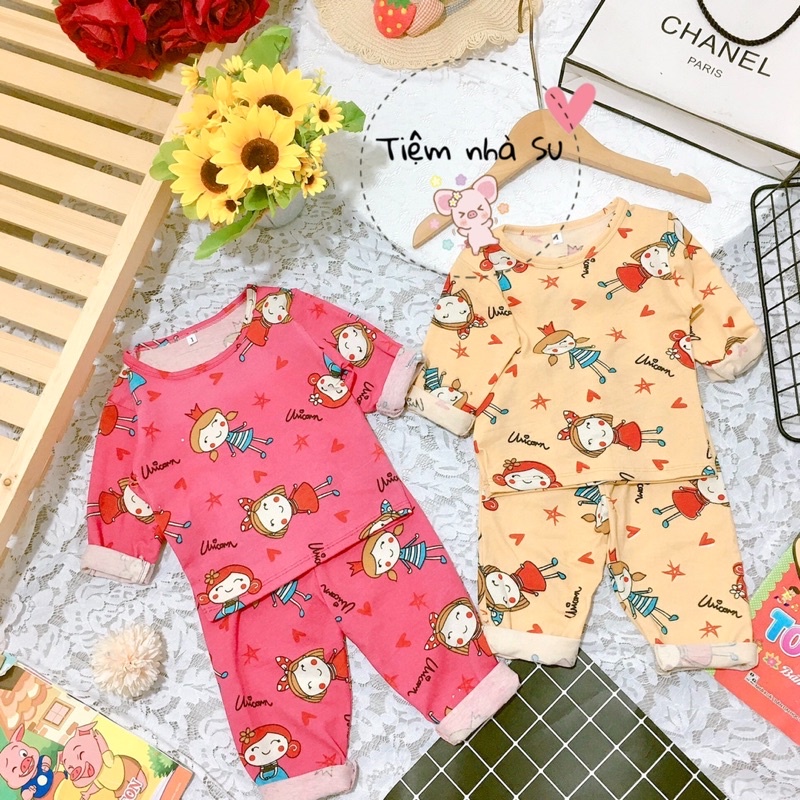 [SALE BỎ MẪU] Bộ cotton mặc nhà thu đông cho bé trai/ bé gái  (08-18kg) , bảng màu siêu lung linh