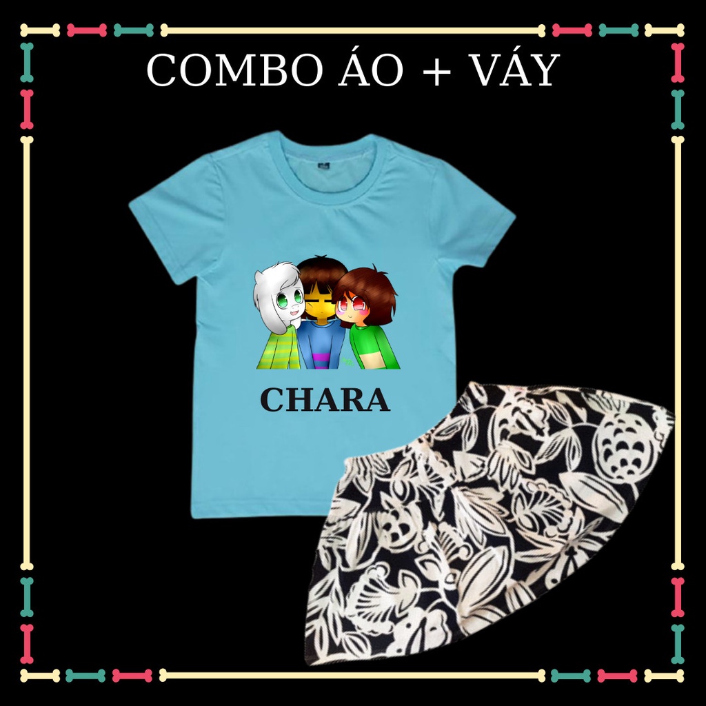 Combo Váy+ Áo xịn xò cho bé gái mẫu Chara siêu hot trend hiện nay