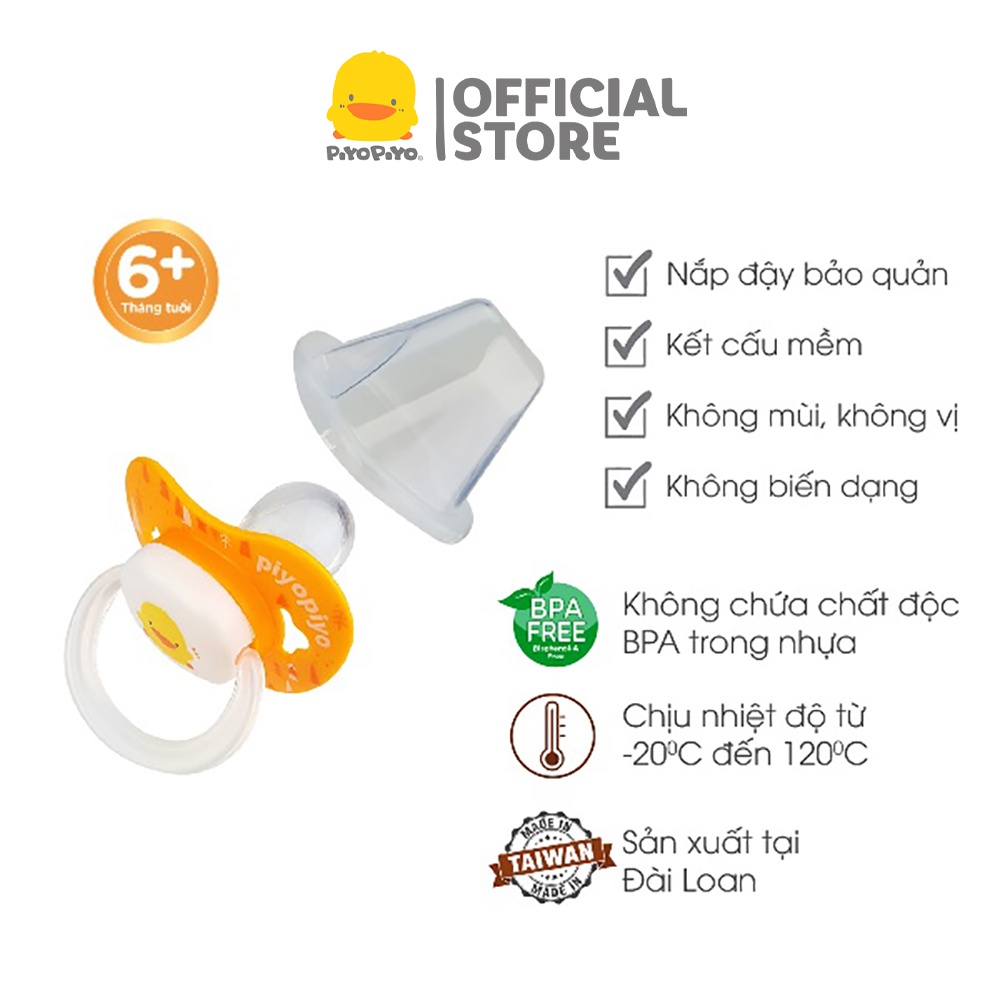 Ty ngậm piyo piyo kèm nắp cho bé 6 tháng tuổi trở lên màu cam