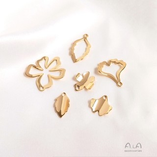 Bông Tai Tự Làm Hình Chiếc Lá Mạ Vàng 14k