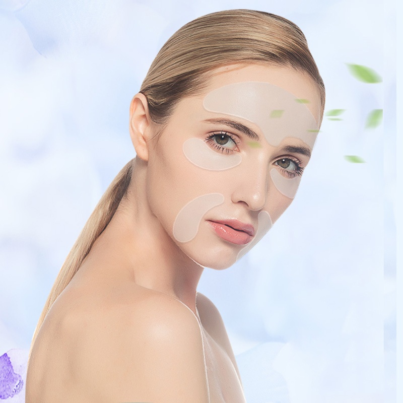 Set 5 Miếng Dán Silicone Giúp Làm Mờ Nếp Nhăn Ở Trán Và Cằm Có Thể Tái Sử Dụng