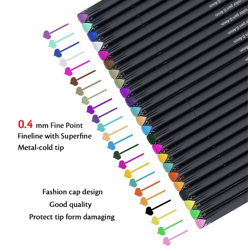 Bút Lông Đánh Dấu Ngòi Bút 0 4mm 24 Màu Tùy Chọn