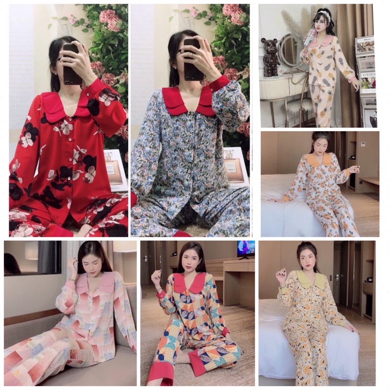 Đồ bộ lụa maingo cao cấp tay dài quần dài các kiểu sang đẹp