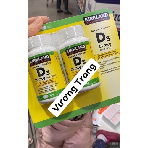 Viên uống bổ sung D3 Kirkland 360 viên date 2025