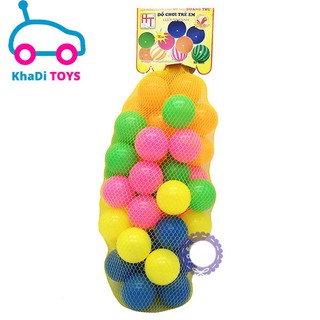Đồ chơi banh nhựa nhỏ nhiều màu 50 trái túi lưới (5cm) - KhaDiTOYS