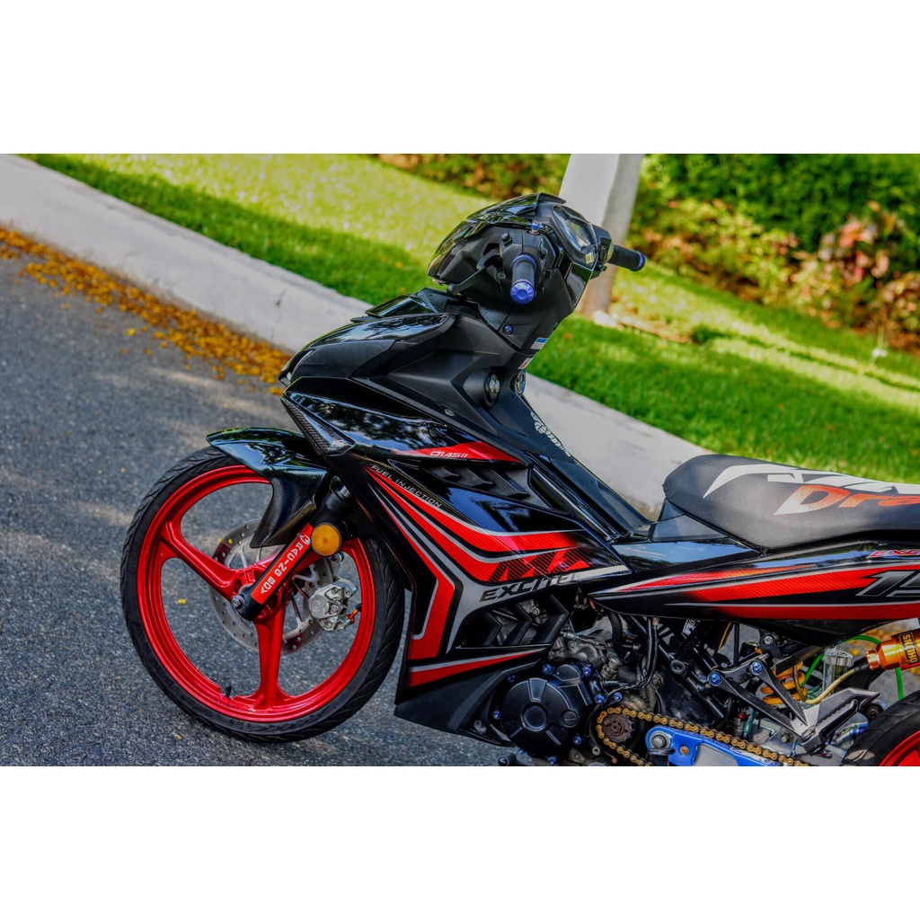 Tem Rời Dán Xe Exciter 150 Mẫu MX Đỏ Đen Cực Hot, Hàng 3 Lớp Chất Lượng Cao ,Team Decal