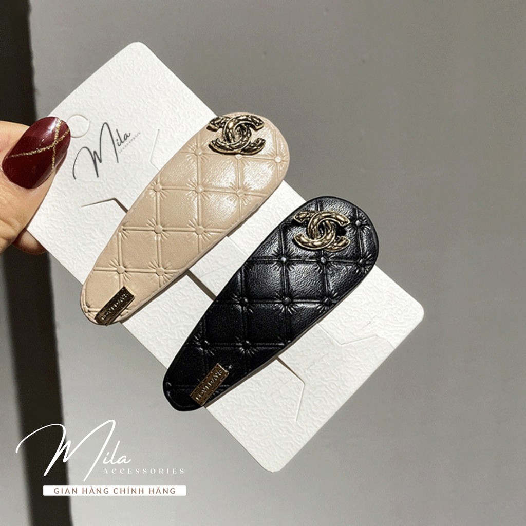 Kẹp tóc mái  nữ Hàn Quốc đẹp MILA KT108 ❤️SIÊU DỄ THƯƠNG❤️ bọc da cao cấp 3 mẫu lựa chọn Mila Accessories